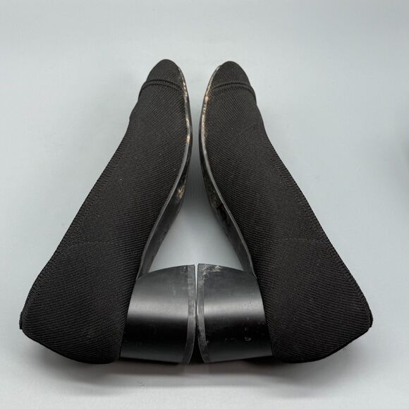 Vivaia Julie Arch Pro Women's 7 Black Knit Chunky Heels Slip On Almond-Toe - Picture 6 of 10